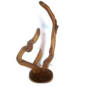 Vintage Driftwood 14" Sculpture in Resin Base